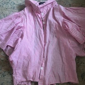 Boohoo pinstripe crop top